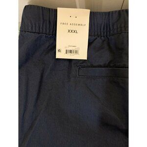Free Assembly Men’s Sz 3XL Blue Flat Front E-Waist‎ Utility Drawstring Shorts